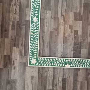 Handmade Bohemian Bone Inlay <b>Arch</b> Mirror With Green White Floral <b>Frame</b> Decorative Wall Mirror For Home Decoration Wall Mirror - Product Image 5