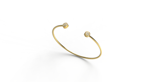 18K <b>Gold</b> Open Cuff <b>Bangle</b> Bracelet Micro Pave Round Disc Round Diamond Bracelet Medallion Stacking <b>Bangle</b> Fine Jewelry For Women - Product Image 2