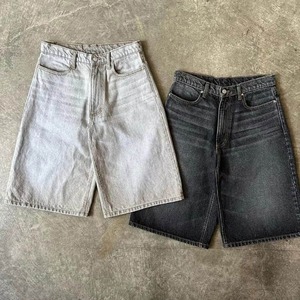 High Waist Men's Denim Shorts Light Wash Straight Leg Casual Summer Cotton Woven <b>Jeans</b> With Pockets - Product Image 6