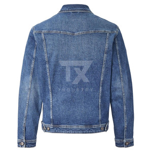 Wholesale <b>Denim</b> <b>Mens</b> <b>Jackets</b> Custom Solid Color Stand Collar Breathable Waterproof Made in Pakistan - Product Image 2
