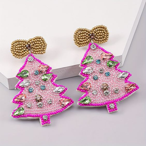 Perles de rocaille rouges et vertes tendance et festives, légères, faites à la main avec motif d'arbre de Noël pour les fêtes par MULTI CRAFT - Product Image 5