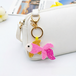 Handmade Beading Embroidered Fabric Keychain Mini Marine Animals Lobster Clasp Keychain Classic Luxury Fashion Matching Bag - Product Image 1
