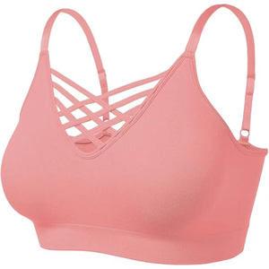 Women <b>Strappy</b> Cross Back Sports Bra Padded Yoga Gym Fitness Workout Activewear <b>Top</b> Wholesale Women Athletic Training Bra Gym Bra - Product Image 4