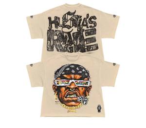 Camiseta Gráfica Corta para Hombre, 100% Algodón, Cuello Redondo, Hombro Caído, Corte Holgado Oversize, Estampado DTG Personalizado con Letras - Product Image 5