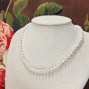 Collar de Perlas de Agua Dulce de 6-7 mm, Simple y Elegante, con Cierre de Plata S925, Joyería Moderna y Juvenil - Product Image 2