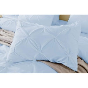 Ensemble de housse de couette Abp Collection bleu clair à plis froncés, taille Twin XL, 3 pièces, en coton 800 fils, design à plis froncés, respirant, style anglais - Product Image 5