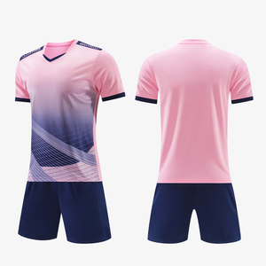Men's Red Yellow Gradient Soccer Jersey Set V-Neck Short Sleeve Moisture Wicking Polyester Athletic Uniform - Product Image 2