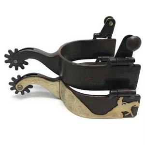 Éperons d'équitation de haute qualité pour bottes de cowboy, en acier inoxydable, personnalisation acceptée, éperons de cheval couleur unie - Product Image 4