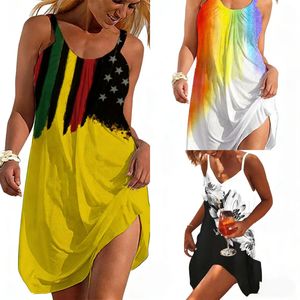 Robe Camisole Sexy à Imprimé Numérique Estival, Robe Sans Manches Tie-Dye Dégradé, Robe de Plage Ample Grande Taille pour la Protection Solaire - Product Image 2