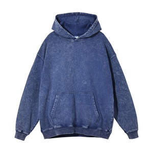 Sudadera con Capucha Extra Grande Personalizada de 400 g/m², Lavada al Ácido, para Hombre, 100% Poliéster, Bordada, Estilo Vintage, Lisa, para Invierno - Product Image 3