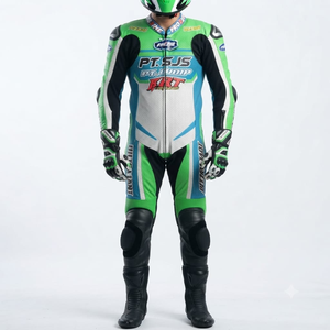 Combinaison de course premium Ramaha pour homme, 1 pièce, en cuir de vache véritable/cuir de kangourou, style MotoCP, combinaison de course sur circuit, niveau de protection 2 - Product Image 1