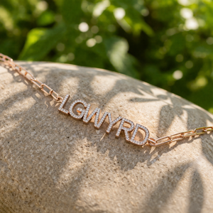 Customized Women's Luxury Name initial Diamond <b>Pendant</b> with paperclip Chain 14K 18K <b>Solid</b> <b>Gold</b> High Quality Lab Grown Diamond - Product Image 6