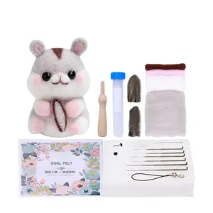 DIY Hamster bebek süs iğne Poked malzeme seti için el yapımı DIY sevimli yün keçe oyuncak