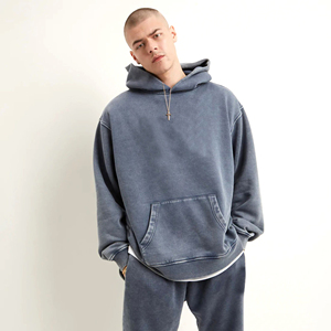 Nouveau style sweat à capuche délavé à l'acide pour l'hiver, qualité supérieure, personnalisé, 100% coton, polaire écologique, fabriqué au Pakistan, service OEM - Product Image 1