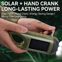 Lampe torche LED solaire à manivelle, torche de camping extérieure et chargeur de téléphone USB, équipement de survie d'urgence