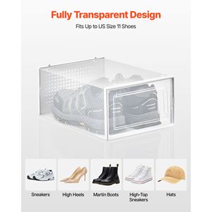 12-Pack Stackable <b>Shoe</b> <b>Storage</b> Boxes PET Plastic Modular Organizers <b>Space</b>-<b>Saving</b> Sneaker <b>Storage</b> Fit US Size 11 Lightweight - Product Image 6