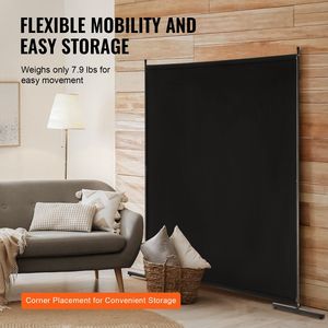 Single <b>Panel</b> 6FT Freestanding Indoor Partition Privacy <b>Screen</b> Room Divider for Room Separation - Product Image 5
