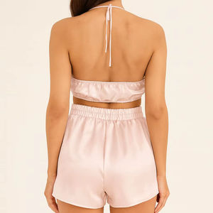 Conjunto de Lencería Elegante y Sexy para Mujer, Tres Piezas, Camisón de Satén con Sujetador y Braguita - Product Image 1