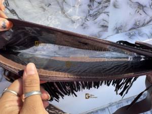 Nouvelle arrivée léger Western Fringe Transparent clair fermeture éclair élégant usiné à la main sculpture sac à main en cuir multi-usage sac pour femmes - Product Image 6