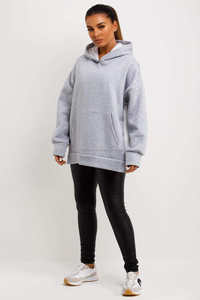 Sweat à capuche gris pour femme, grande taille, longueur intégrale, anti-plis, respirant, 100 % coton molletonné, idéal pour l'entraînement et la gym, excellente qualité - Product Image 6