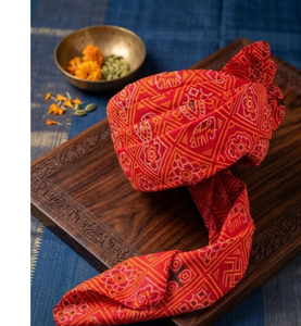 Turban de mariage Safa multicolore du Rajasthan, écologique, pour Baraati, fiançailles et événements - Product Image 1