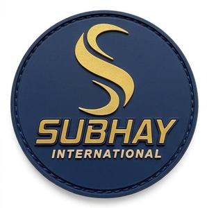SUBHAY International Circular Rubber <b>Patch</b> 3D Embossed <b>Sew</b>-<b>On</b> Logo - Product Image 4