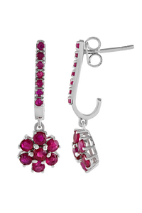 Pendiente de Rubí en Plata de Ley 92.5 KLST-30510 - Product Image 4