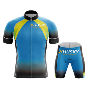 Jersey de Ciclismo Personalizado Azul de Manga Corta, Ecológico, 100% Poliéster, Unisex, Alta Elasticidad, Logotipo Frontal - Product Image 1