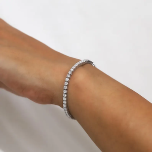 Bracelet tennis élégant pour femme, diamants naturels certifiés IGI, diamants de laboratoire taille ronde, serti à griffes, bijou de mariée, cadeau - Product Image 5