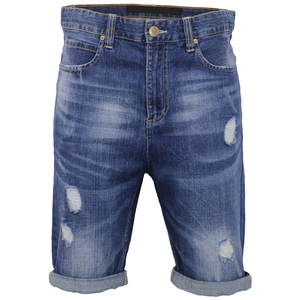 Short en jean taille haute déchiré coupe droite 100 % coton tissé style décontracté été ourlet effiloché - Product Image 5