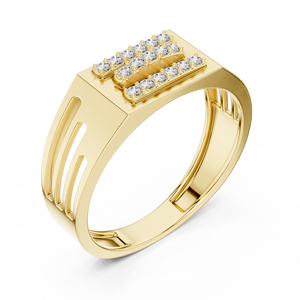 Anillo de Boda para Hombre con Tres Hileras de Diamantes Redondos Cultivados en Laboratorio, Oro Sólido de 18K/14K, Anillo de Compromiso, Joyería Fina, Proveedor Mayorista - Product Image 5