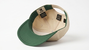 Casquette de baseball OEM 5 panneaux réglable unisexe adulte décontractée avec logo brodé en sergé de coton, visière verte - Product Image 3