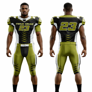 Uniforme de Fútbol Americano Personalizado, Conjunto de Jersey Sublimado Verde y Negro, Nombre y Número del Equipo Personalizados, Kit de Entrenamiento de Rugby - Product Image 1