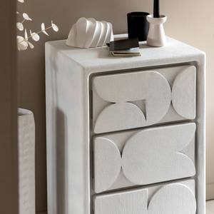 Commode 3 tiroirs Vandana Ultra Stellar en bois effet béton blanc par Danaé - Product Image 4