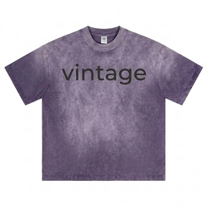 Camisetas Personalizadas de Alta Calidad para Hombre, Tejido de Algodón Grueso de 250 g/m², Estilo Vintage, Lavado Ácido, Impresión Serigráfica - Product Image 1