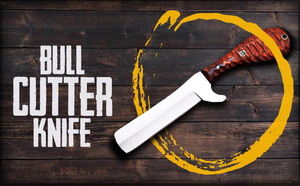 Cuchillo de caza y camping de hoja fija de acero D2 hecho a mano, estilo vaquero personalizado, con funda de cuero. - Product Image 2