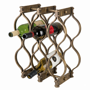 Wine Rack 6 Bottle Capacity Display Stand Home Furniture Metal Wine Bottle Holder <b>Freestanding</b> Geometric Wine Bottle Holder - Product Image 1