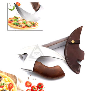 ขวานตัดพิซซ่าสแตนเลสคุณภาพสูง ดีไซน์ล่าสุด ด้ามไม้ ขายส่ง - Product Image 3