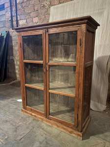 Wooden Display Cabinet Solid Wood <b>Storage</b> <b>Cupboard</b> Glass Door Unit for Dining Room <b>Kitchen</b> Home Furniture Decor - Product Image 6