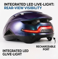 Nouveautés : Casque de vélo intelligent Chameleon Premium avec lumière blanche avant et LED rouge arrière pour la conduite nocturne