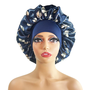 Bonnet de nuit en satin de soie grande taille, imprimé floral, avec bande élastique réglable, haute densité, unisexe, pour tresses et cheveux bouclés - Product Image 3