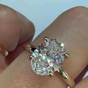 Anillo de Compromiso con Diamante Cultivado en Laboratorio, Corte Ovalado, 2 Quilates, Oro Sólido de 14K/18K, Certificado por IGI, Precio de Fábrica al por Mayor - Product Image 5