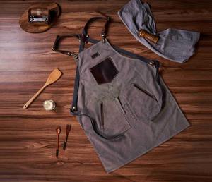 Tablier professionnel de luxe en toile cirée avec fermeture éclair, réglable à porter en croix sur le dos, pour chef, barbier, charpentier, équipement utilitaire LCA-0028 - Product Image 2