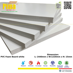 Panneau en mousse PVC WPC blanc, épaisseur 15 mm, densité 0,6 g/cm3, panneaux de moulage en polyvinyle durables, meubles, comptoirs de cuisine, HS Pima - Product Image 5