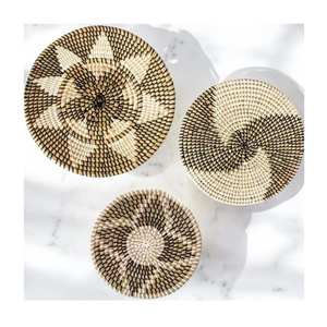 Traditional Woven Seagrass Wall Plate Custom Design Vietnam Handcrafted Nature Decor For Rustic Boho Home Styling Hotels Resorts - Product Image 2