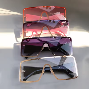 Men <b>Sunglasses</b> Large Trend Fashion Single Lens square Gradual Integration Sun Glasses - Product Image 1