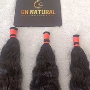 Extensions de cheveux humains en vrac de qualité supérieure, sans perte ni nœuds, pour tresses - Product Image 2