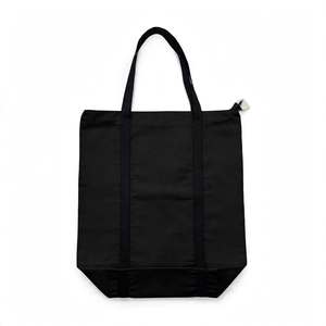 Sac fourre-tout en toile noir uni, style minimaliste, sac de shopping toutes saisons - Product Image 5