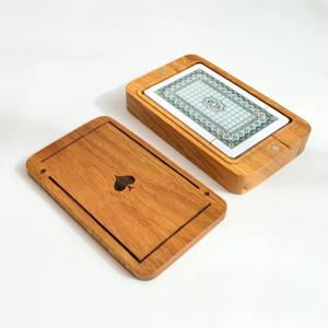 Boîte à cartes en bois de forme rectangulaire, faite à la main, en bois massif, moderne, pour collection d'art, boîte de rangement pour table - Product Image 6