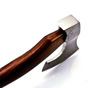 Hache en acier Damas multi-usages de haute qualité, manche en bois de frêne, tête d'hache populaire de qualité DIY, dos plat, coupe de 4 3/4 pouces - Product Image 4
